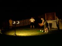 <b>Hazelwood Softball Tournament Wind Up Party</b><br>
Playing a washer toss game under the lights.